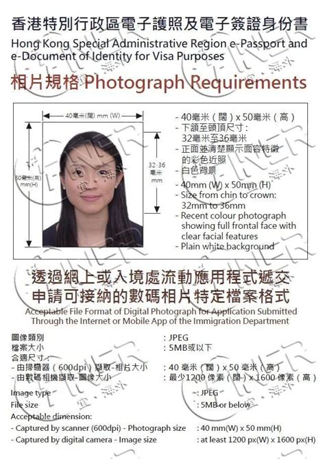 香港护照照片要求 松視線上看